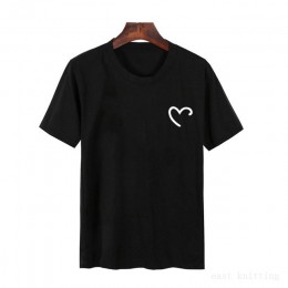 Śmieszne serce drukuj letnia koszulka kobiety czarny biały T-shirt z krótkim rękawem Femme Harajuku Streetwear