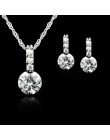 Jemmin 925 Sterling Silver Jewelry Sets dla kobiet ślubne austriackie kryształowe wisiorki naszyjnik zestaw kolczyków dla kobiet