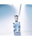 UMCHO oryginalna 925 Sterling Silver błękitny Topaz zestawy biżuterii wisiorek naszyjnik spadek kolczyki dla kobiet mała biżuter