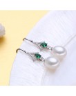 FENASY zestawy biżuterii z pereł, perła wisiorek naszyjnik kolczyki dla kobiet, artystyczny 925 sterling silver Emerald liść duż
