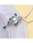 FENASY zestawy biżuterii z pereł, perła wisiorek naszyjnik kolczyki dla kobiet, artystyczny 925 sterling silver Emerald liść duż