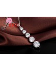 Jemmin Hot moda 925 srebrny luksusowe długi Tassel spadek naszyjnik zestaw kolczyków eleganckie kobiety zestawy biżuterii ślubne
