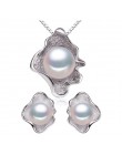 FENASY słodkowodne perły biżuteria zestawy S925 Sterling Silver naturalne perły moda geometryczne powłoki projekt naszyjnik kolc