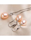 LINDO marka klasyczne 925 sterling silver biżuteria ustaw prawdziwa perła słodkowodna naszyjnik/kolczyki dla kobiet promocja