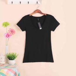 2019 gorąca sprzedaż Stretch lato nowych kobiet T koszula Ms jednolity kolor koszula z krótkim rękawem kobiety moda damska baweł