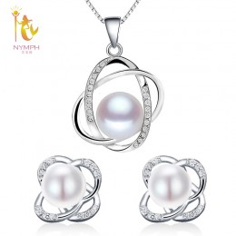 Nimfa biżuteria perłowa na ślub zestawy naturalna perła słodkowodna naszyjnik wisiorek kolczyki Fine Trendy Party prezent dziewc