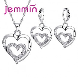 Jemmin prawdziwa miłość serce wewnątrz wisiorek w kształcie serca naszyjnik 925 Sterling Silver biżuteria dla kobiety dziewczyny