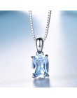 UMCHO majątek 925 Sterling Silver biżuteria stworzył niebo niebieski Topaz pierścionki naszyjnik elegancki prezenty ślubne dla k