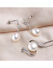 Wysokiej jakości 925 Sterling Silver biżuteria zestawy dla kobiet 100% naturalna perła słodkowodna naszyjnik i kolczyki gorąca s