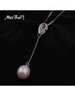 MeiBaPJ wysokiej jakości biżuteria z naturalną perłą zestawy moda prawdziwe S925 Sterling Silver kolczyki z długim łańcuszkiem i