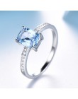 UMCHO majątek 925 Sterling Silver biżuteria stworzył niebo niebieski Topaz pierścionki naszyjnik elegancki prezenty ślubne dla k