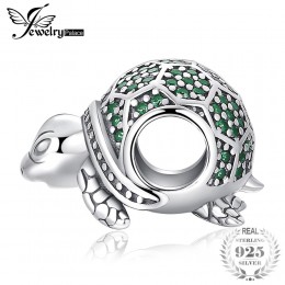 JewelryPalace Ocean zwierząt żółw Nano rosyjski symulowane Emerald 925 Sterling Silver paciorki dla kobiet 2018 nowy gorący