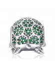 JewelryPalace Ocean zwierząt żółw Nano rosyjski symulowane Emerald 925 Sterling Silver paciorki dla kobiet 2018 nowy gorący