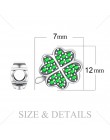 JewelryPalace szczęście irlandzka koniczyna 0.6ct zielony Cubic cyrkon 925 Sterling Silver paciorki dla kobiet gorąca sprzedaż m