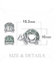 JewelryPalace Ocean zwierząt żółw Nano rosyjski symulowane Emerald 925 Sterling Silver paciorki dla kobiet 2018 nowy gorący