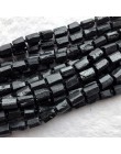 Naturalny czarny turmalin matowe ozdobne kamienie koraliki do tworzenia bransoletek kolczyków biżuterii