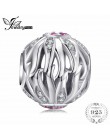 JewelryPalace z liści oliwnych stworzył różowe Sapphire kwiatowy koralik 925 Sterling Silver Charm paciorek Fit bransoletki