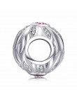 JewelryPalace z liści oliwnych stworzył różowe Sapphire kwiatowy koralik 925 Sterling Silver Charm paciorek Fit bransoletki