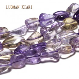 LUOMAN XIARI nieregularne naturalne Ametrine kamień koraliki do tworzenia biżuterii bransoletka Zrób To Sam naszyjnik materiał o