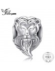 JewelryPalace odważne serce 925 Sterling Silver głowa lwa koraliki charm w stylu fit bransoletki dla kobiet jako piękne prezenty