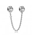 FAHMI 100% 925 Sterling Silver Rainbow Heart Charm różowe złoto klasyczne Logo łańcuch bezpieczeństwa pasuje bransoletka Zrób To