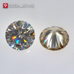 GIGAJEWE 6mm 0.8ct żółty szampana VVS1 okrągły doskonały Cut Moissanite luźne kamień diament przeszedł Test Lab klejnoty do prod