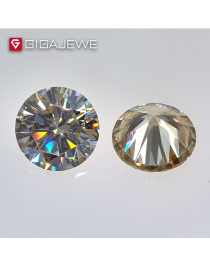 GIGAJEWE 6mm 0.8ct żółty szampana VVS1 okrągły doskonały Cut Moissanite luźne kamień diament przeszedł Test Lab klejnoty do prod