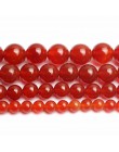 Koraliki z kamienia naturalnego gładki okrągły czerwony karneol Onyx luźne koraliki do tworzenia biżuterii 15.5 "Pick rozmiar 4/