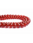Koraliki z kamienia naturalnego gładki okrągły czerwony karneol Onyx luźne koraliki do tworzenia biżuterii 15.5 "Pick rozmiar 4/