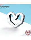 BAMOER gorąca sprzedaż prawdziwej 925 Sterling Silver miłość w kształcie serca w kształcie serca koraliki urok pasuje kobiety br