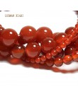 Naturalny okrągły AAA + czerwony kamień agat koraliki do tworzenia biżuterii bransoletka Zrób To Sam naszyjnik materiał 4/6/8/10