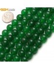 Klejnot wewnątrz 4-14mm kamień okrągły koraliki zielony koraliki jadeitowe do tworzenia biżuterii koraliki bransoletki dla kobie