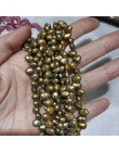 JYX Seckill perła DIY nieregularne 3.5*5mm złoty różowy mosiądz słodkowodne perły struny nici ręcznie robiona biżuteria DIY 15 "