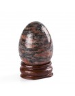 Naturalny karneol 40mm jajka kamień rzeźbione rzemiosło z drewniana podstawka Chakra Healing Reiki do dekoracji domu koraliki da