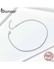 BAMOER gorąca sprzedaż proste niezbędne koralik Link obrączki 925 srebro bransoletka dla Foot biżuteria srebrny kobiet łańcuszek