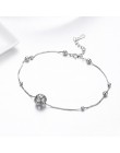 925 Sterling SIlver łańcuch serce Cut Ball Foot biżuteria bransoletki na nogę dla kobiet dziewczyna nogi bransoletka cheville en