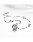 925 Sterling SIlver łańcuch serce Cut Ball Foot biżuteria bransoletki na nogę dla kobiet dziewczyna nogi bransoletka cheville en