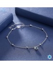 Nowy nabytek prawdziwej 925 Sterling Silver słodkie szept gwiazda cyrkonia kamień CZ Link bransoletka kostki luksusowe biżuteria