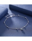 LEKANI kryształy Swarovskiego koraliki łańcuch obrączki dla kobiet 2018 moda Boho Handmade sandały bransoletka Foot S925 biżuter