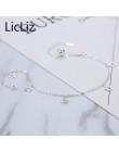 LicLiz 925 Sterling Silver bransoletki na nogę dla kobiet gwiazda piłka regulowany łańcuszek na kostkę urok zapięcie bransoletki