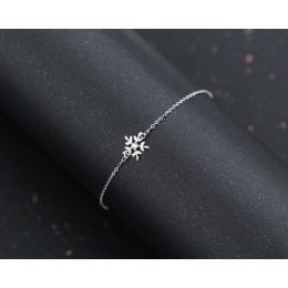 1 pc w 100% prawdziwe. 925 Sterling Silver grzywny biżuteria cyrkonia aaa + płatek śniegu bransoletka na kostkę GTLS592