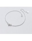 1 pc w 100% prawdziwe. 925 Sterling Silver grzywny biżuteria cyrkonia aaa + płatek śniegu bransoletka na kostkę GTLS592
