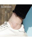 Aiersen nowy S925 ze srebra wysokiej próby z cyrkonią frędzel łańcuszek na kostkę dla kobiet Luxgem wyczyść Cz sandały Barefoot 