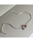Czerwone drzewa marka biżuteria letnia kryształ 925 Sterling Silver bransoletka kostki z dzwonkiem Enkelbandje stóp bransoletki 
