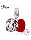 Jewelrypalace 925 Sterling Silver tajne podziw Red emalia koraliki Charms Fit bransoletki prezenty dla niej moda biżuteria preze