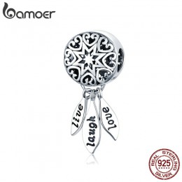 BAMOER gorąca sprzedaż oryginalna 925 Sterling Silver życie Dream Catcher zawieszki charms fit bransoletki i naszyjniki biżuteri