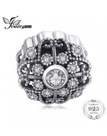 Jewelrypalace 925 Sterling Silver Vintage pomyślny sześcienne cyrkonie Charms Fit bransoletki prezenty dla kobiet moda biżuteria