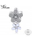 Jewelrypalace 925 Sterling Silver Shimmering klastra wyczyść cyrkonia flory Charm bransoletki prezenty dla kobiet moda biżuteria