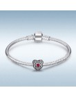 Jewelrypalace 925 Sterling Silver odważny ducha purpurowe serce koraliki Charms Fit bransoletki prezenty dla niej rocznica biżut