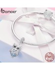 BAMOER New Arrival 925 Sterling Silver kryształ sowa Cubic cyrkon zwierząt Charms fit koraliki bransoletki i Bangles DIY biżuter